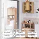 Bathroom Wall Cabinet Above Toilet Storage，Wall Mounted Storage with Adjustable Shelves, Space-Saving Modern Design for Bathroom & Laundry Room, Kitchen, Dining Room, Living Room by CozyNest Decor