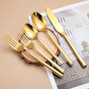 Mirror Silverware Set Gold Flatware Set with Hexagon Handle 20 Pieces 18/0 Stainless Steel Cutlery Set Wedding Housewarming Gift Service for 4 (Mirror gold) by CozyNest Decor