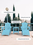 KINGYES Folding Adirondack Ottoman for Adirondack Chair, Light Blue by GreenHaven Gardens