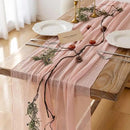 Keketo Pink Table Runner Cheese Cloth Rustic Gauze Cheesecloth Table Runner 120 Inch 10 FT for Wedding Baby Shower Bridal Shower Party Sheer Boho Home Tea Party Decorations by CozyNest Decor