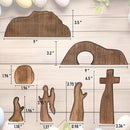NEROSUN Empty Tomb Easter Scene and Cross Decoration, Wooden Easter Resurrection Scene Cross Jesus Tomb Tray Set, Jesus Nativity Scene Decor for Religious Home Office Tabletop Christian Gifts by CozyNest Decor