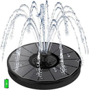 Solar Fountain with 2000 mAh Battery Backup Works in Cloudy, Glass Solar Powered Bird Bath Fountains with 7 Nozzles, 3.5 W Solar Fountain Pump for Birdbath,Garden, Outdoor, Pond (Black) by GreenHaven Gardens
