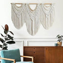 guzhiou large macrame wall hanging - Boho Tapestry Macrame Wall Decor Art- Chic Bohemian Handmade Woven Tapestry Home Decoration for Bedroom Living Room Apartment Wedding Party - 43"x32" (Wood bead) by CozyNest Decor