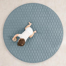 Comfy Cubs Round Kids Play Mat - Large 60 inches Soft Quilted Baby Floor Mat with Non-Slip Bottom - Plush Design for Toddlers' Playtime and Relaxation - Comfortable and Durable - Pacific Blue by TinyTreasures Baby Boutique