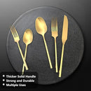 Gold 20 Piece Stainless Steel Silverware Set, Handle Flatware, Modern Mirror Finish Cutlery Set, Service for 4, Dishwasher Safe by CozyNest Decor