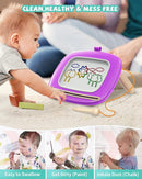 Magnetic Drawing Board, Doodle Board for Toddler Toys Age 1-2, Magnetic Writing Board, Preschool Learning and Educational Sensory Toys for 1 2 3 Years Old Girl Boy Gift for Birthday, Christmas(Purple) by TinyTreasures Baby Boutique