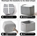 Small Storage Baskets for Shelves Organizing, Woven Cotton Rope Baskets for Storage, Book Basket, Decorative Shelf Basket, 12.5"Lx9.1''Wx7.9''H (4 Packs) Grey by CozyNest Decor
