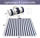 HX&OD Outdoor Picnic Blanket Extra Large, 80''*80'' Waterproof Picnic Mat with Stakes Foldable Camping Blanket Portable with Carry Strap for Beach Mat (Blue& White, 80''*80'') by TinyTreasures Baby Boutique