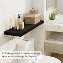 36 Inch Floating Shelves, 9.3 Inch Deep Rustic Wall Shelves - Extra Deeper Wall Mounted Storage Shelves for Bathroom, Kitchen, Living Room (Black, Set of 2) by CozyNest Decor