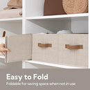 StorageWorks Storage Baskets for Shelves, Foldable Fabric Closet Storage Bins with Handles, Clothes Organizer Laundry Baskets, Brown & Beige, 3-Pack, Large by TinyTreasures Baby Boutique