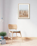 HesenDot Natural OAK Wood Framed Italy Beach Wall Art,12x16in Amalfi Coast Canvas Wall Print,Positano Seascape White Beach Chair Wall Decor for Living Room, Bedroom,Office Gallery Set of 1 by CozyNest Decor