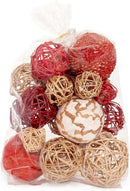 ANDALUCA Decorative Balls Bag Bowl Filler Home Decor (Red Gold) by CozyNest Decor