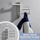 Angle Simple Swivel Towel Hook 3 Arms, SUS 304 Stainless Steel Foldable Robe Towel Hook for Bathroom, Wall Coat Holder, Brushed Nickel by CozyNest Decor