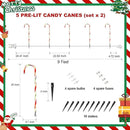 VCOKEN 30'' Christmas Candy Cane Lights Outdoor Pathway, Set of 10 Christmas Candy Cane Markers Decoration, Connectable & Light Up Xmas Holiday Party Yard Art Indoor Outdoor, Red&Green by GreenHaven Gardens