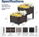 VIVOHOME 2 Packs Elevated Plastic Raised Garden Bed Planter Kit, Outdoor Planters Above Ground Flower Vegetable Standing Planter Box for Patio Deck Porch W/Drainage Holes by GreenHaven Gardens