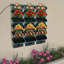 18 Pots Self-Watering Vertical Wall Planter, 39.4”L x 39.4”H Stackable Plastic Wall-Mounted Plant Grow Pots, Wall Hang Garden Planter Outdoor Indoor for Herbs Flowers Strawberries (Green) by CozyNest Decor