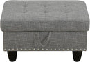 Ottoman Rectangular Storage Ottoman Bench, Flannel Footrest Stool Footstool with Lid for Living Room, Bedroom, Entryway, Gray, 29.1"x18.9"x17.3" by CozyNest Decor