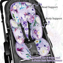 2 in 1 Infant Car Seat Insert, Car Seat Head Support Baby Girls Boys, Soft Newborn Carseat Insert Cushion, Perfect for Carseats, Strollers, Swings (Purple Flower) by TinyTreasures Baby Boutique
