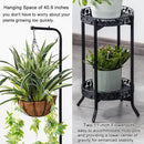 COPREE 2-tier Hanging Plant Stand, Space-Saving Iron Planter Shelves Flower Pot Organizer Rack Multiple Flower Pot Display Holder Shelf Indoor Outdoor Heavy Duty Planter Shelving Unit by GreenHaven Gardens