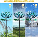LimeHill Wind Spinner for Yard and Garden - Large Metal Windspinners for Outdoor Decorations (Blue Lotus (24 X 84 Inches)) by CozyNest Decor