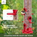 Kingsyard 2 Pack Tube Bird Feeders for Outdoors Hanging, Premium Hard Plastic Bird Feeder with 6 Feeding Ports, Weatherproof & Steel Hanger, Attracting for Wild Birds (Red) by CozyNest Decor