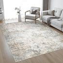 5x7 Area Rug Living Room Rug: Washable Modern Abstract Soft Thin Rug Indoor Floor No Slip Stain Resistant Carpet for Bedroom Dining Room Farmhouse Nursery Home Office - Brown Grey by TinyTreasures Baby Boutique