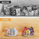 Snack Organizer - Versatile Snack Storage, Lazy Susan with Convenient Grab-and-Go Design, Metal Snack Holder for Home, Office, Breakroom, 11.85" L x 11.85" W x 4.17" H (White) by CozyNest Decor