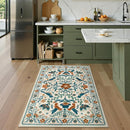 Moynesa Washable 3x5 Rug, Non Slip Kitchen Rugs Boho Bird Small Beige Living Room Area Carpet for Office Bedroom Bathroom, Indoor, Ultra Thin, Soft, Stain Resistant, Floral Entryway Mat by TinyTreasures Baby Boutique