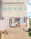 SONGMICS Clothes Drying Rack Foldable, Gullwing Laundry Drying Rack, Space-Saving, 22.2 x 68.1 x 38 Inches, Sock Clips, Metal Structure, for Clothes, Towels, Linens, Indoor, Outdoor White ULLR518W01 by TinyTreasures Baby Boutique