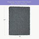 Bigacogo Chunky Knit Throw Blanket for Couch, 40x60 inches, 100% Hand Knitted with Thick Jumbo Chenille Yarn, Cozy Soft Large Rope Knot Cable Crochet Blankets for Sofa Bed Living Room, Iron Gray by CozyNest Decor