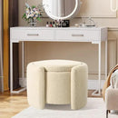 Furniliving Upholstered Button Tufted Round Ottoman, Ottoman with Storage, Teddy Footrest Stool, Removable Lid Convenient Footstools, Bedroom Ottomans with Storage for Vanity, Living Room, Beige by CozyNest Decor