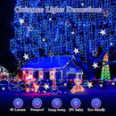 480 LED 49FT Christmas Lights Plug in 8 Modes with Timer Dimmable Christmas Decorations Outdoor Waterproof Indoor Curtain String Lights for Roof Porch Garden Holiday Wedding Party Decor Blue by GreenHaven Gardens