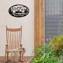 Rustic Metal Deer Cabin Sign, Outdoor Welcome Sign for Front Porch, Great Gift for Hunters, Farmhouse Cabin Decor by CozyNest Decor