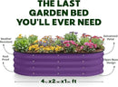 Galvanized Raised Garden Beds Outdoor // 4×2×1 ft Planter Raised Beds for Gardening, Vegetables, Flowers (Purple) // Large Metal Garden Box by GreenHaven Gardens