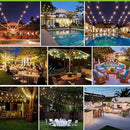 Banord Outdoor String Lights Commercial Grade 96ft Waterproof with 30 S14 Shatterproof Dimmable LED Bulbs, Heavy Duty Hanging Lights for Patio Garden Backyard Decoration, 2W 2x48ft Strands by GreenHaven Gardens