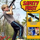 Hapfan Ninja Warrior Obstacle Course for Kids with Rickety Bridge, 50 FT Slackline Kit with Weather-Proof Obstacles, Outdoor Jungle Gym Climbing Toys for Backyard by TinyTreasures Baby Boutique