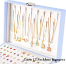 Earrings Jewelry Box for Girls, 5 Layers Jewelry Organizer with Earring Holder Organizer for Girls Earring Organizer Jewelry Boxes for Women Earrings and Necklaces Jewelry Box Organizer Blue by TinyTreasures Baby Boutique
