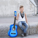 ADM Beginner Acoustic Classical Guitar 34 Inch Nylon Strings Wooden Guitar Bundle Kit for Kid Boy Girl Student Youth Guitarra Online Lessons with Gig Bag, Strap, Tuner, Strings, Picks, Blue by TinyTreasures Baby Boutique