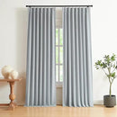 Vision Home Blue Gray Pinch Pleated Full Blackout Curtains Linen Blended Room Darkening Window Curtains 108 inch for Living Room Bedroom Thermal Insulated Pinch Pleat Drapes with Hooks 40" Wx108 Lx2 by CozyNest Decor