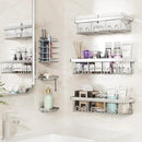 Veken Shower Caddy 6-Pack, Family Choice Award Winner, Large Wall Mounted Shower Rack, Bathroom Shelves Over Toilet, Organizer Storage Accessories with Soap Dish&Toothbrush Holder by CozyNest Decor