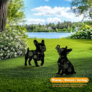 4 Pack Bulldog Metal Garden Decorative Stakes, Weather Proof Puppy Silhouette Statues for Yard, Patio,Outdoor Decor for Bulldog Lovers and Pet Owners by CozyNest Decor