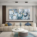 Abstract Canvas Wall Art, Modern Minimalist Wall Decor for Living Room - Blue, Teal Room Decorations, Framed 24x48IN by CozyNest Decor