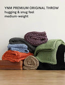 YnM Chunky Throw Blanket, Medium-Weight, Hand Knitted, Skin Friendly, Ventilated and Breathable, Machine Washable, Home Décor Piece for Couch, Sofa and Bed (Exotic Orange, 50x70 Inch) by CozyNest Decor