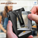 BULLIANT Men Wallet,Money Clip Wallet Slim For Gift Men 9Cards-Metal Credit Card Case in Magnetic Leather Flip by TinyTreasures Baby Boutique