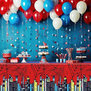 Oudain 5 Pcs Spider Tablecloth 108 x 54 in Red and Blue Plastic Disposable Table Covers City Web Theme Birthday Party Decorations Large Table Cloths for Party Indoor Outdoor (Classic) by CozyNest Decor