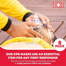 Adult and Infant CPR Mask Combo Kit – 8-Pack – 16 Valves, 8 Gloves, 16 Alcohol Pads – Emergency Resuscitation Kit for First Responders by TinyTreasures Baby Boutique