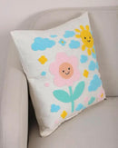 katre home madame & textile Throw Pillow Cover – Sun & Cloud Punch Needle Cushion 18x18 inch – Handmade Embroidered Boho Cotton Pillow for Couch, Bed or Nursery Room Decor by CozyNest Decor