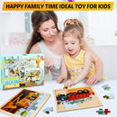 Wooden Vehicle Puzzles for Kids Age 3 4 5 Year Old, 4 Pack 24 Pcs Montessori Toddler Jigsaw Puzzles for Girl boy Activities Preschool Learning Educational Birthday Gift Travel Autistic Wooden Toys by TinyTreasures Baby Boutique