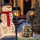 Outdoor Garden Solar Stake Lights Flickering Candle Lantern Lighting for Yard, Lawn, Patio, Pathway, Wall Decoration (2Pack, Black) by GreenHaven Gardens