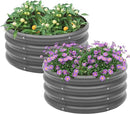 2-Pack 2x1ft Galvanized Raised Garden Bed, Outdoor Planter Bed, Metal Planter Box for Gardening and Planting by GreenHaven Gardens